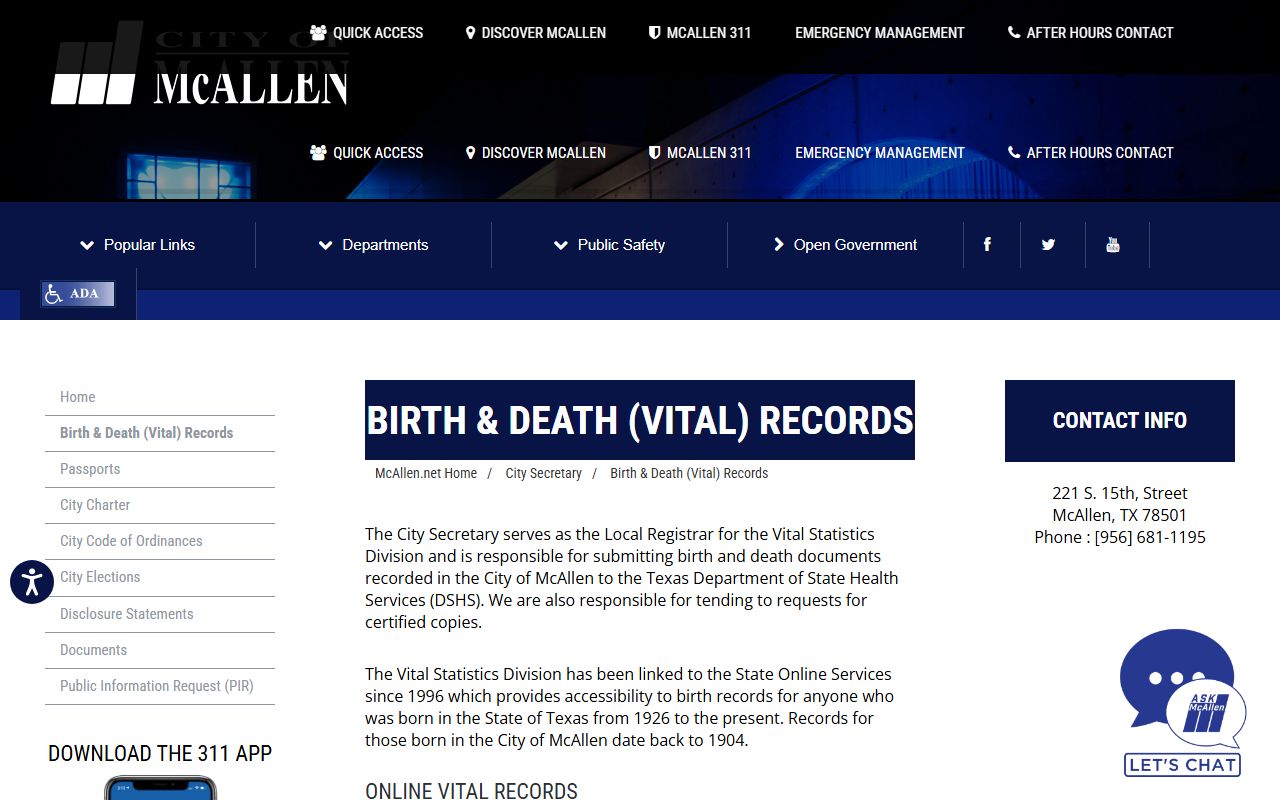 mcallen death records