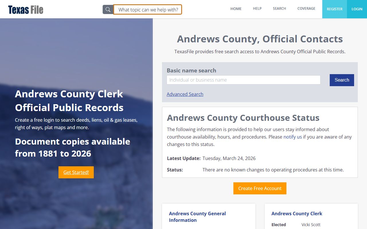 andrews county death records texasfile