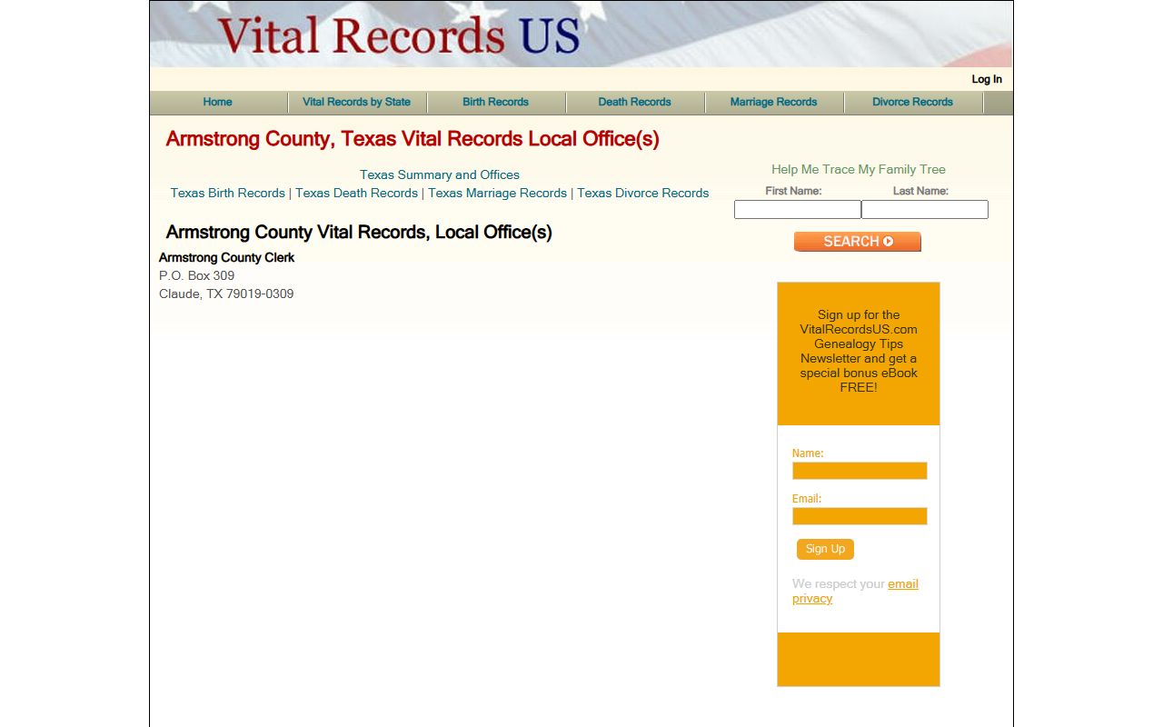armstrong county death records