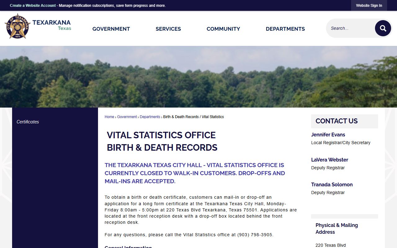 texarkana bowie county death records