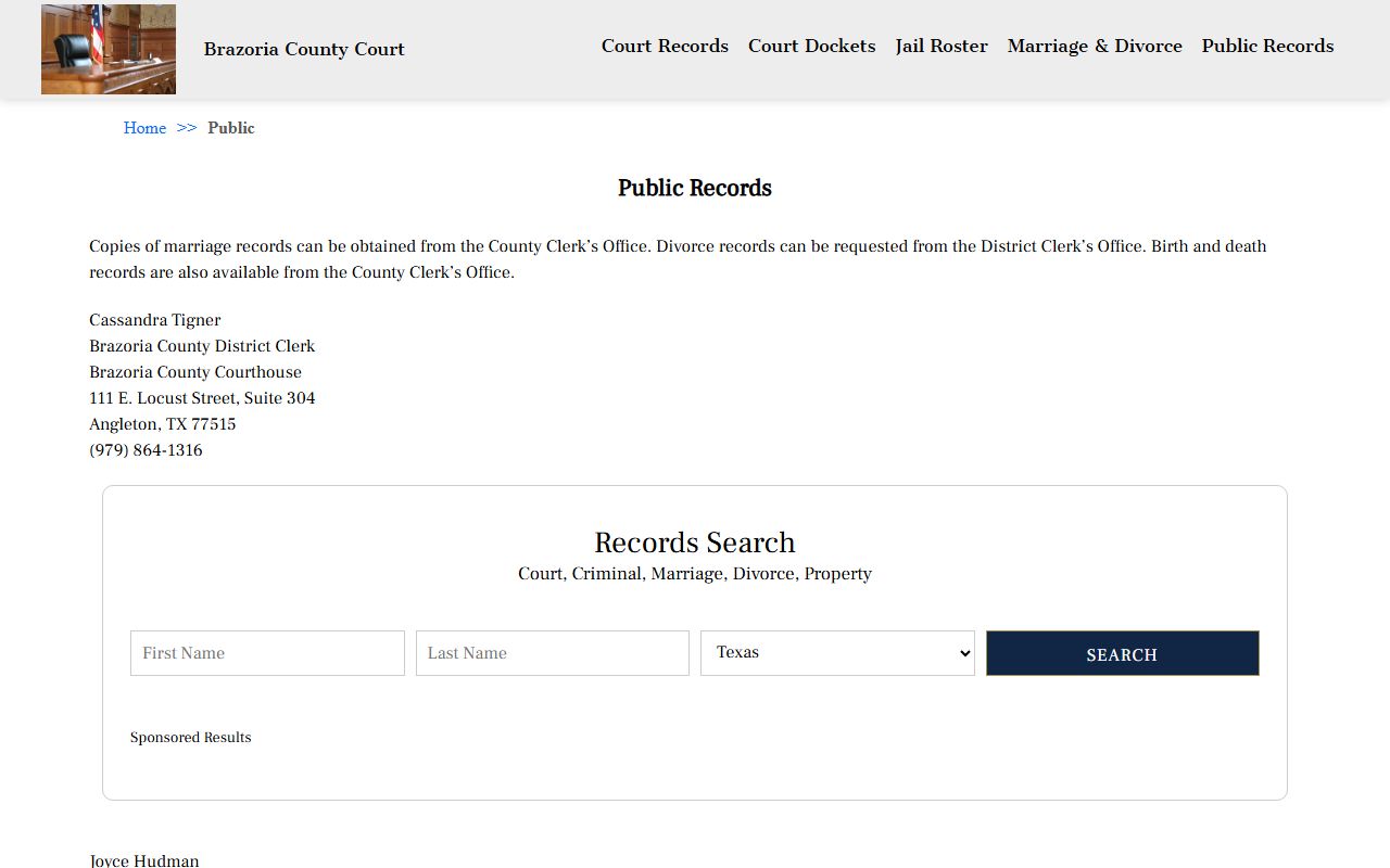 brazoria county death records