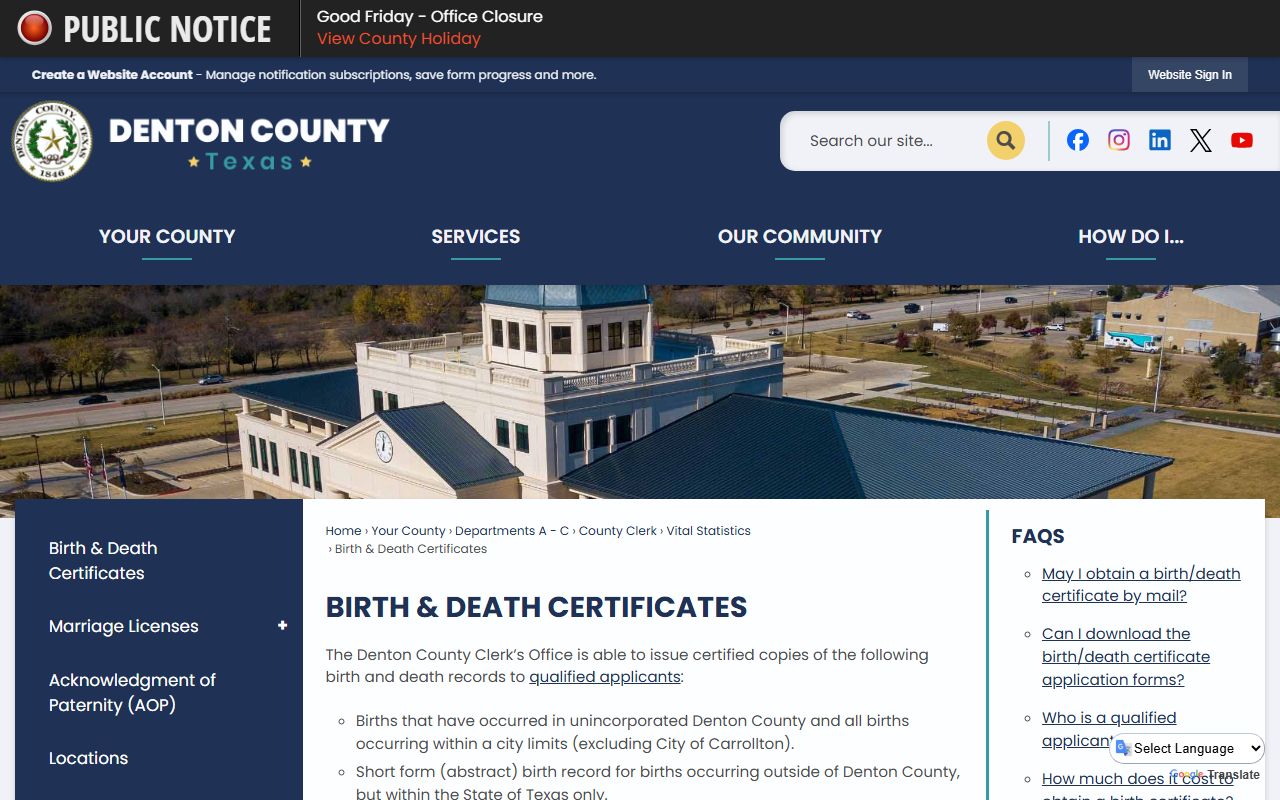 denton county death records