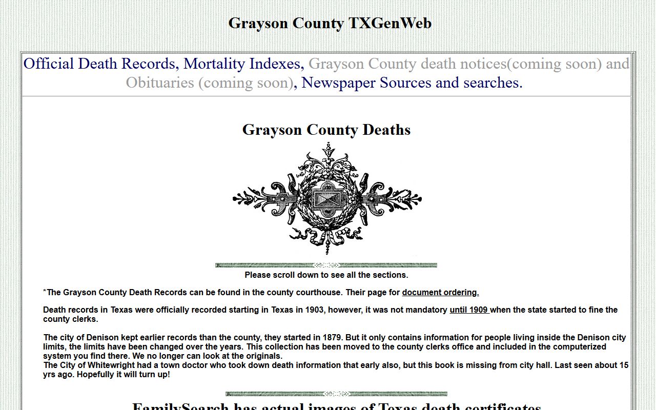 grayson county death records