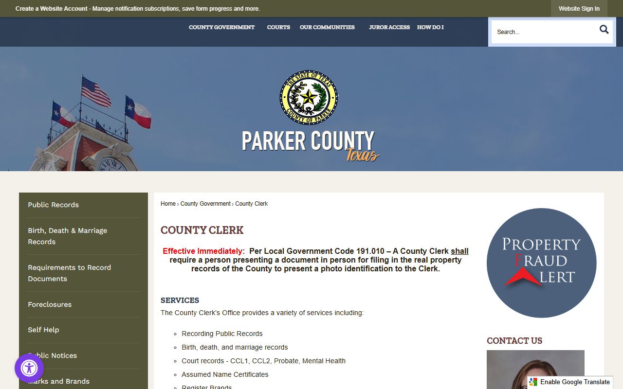 parker county death records