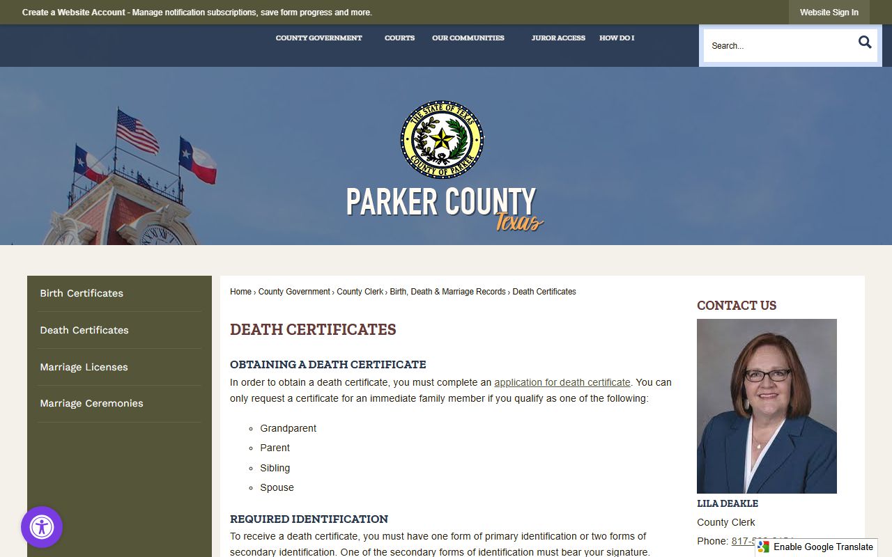 parker county death records