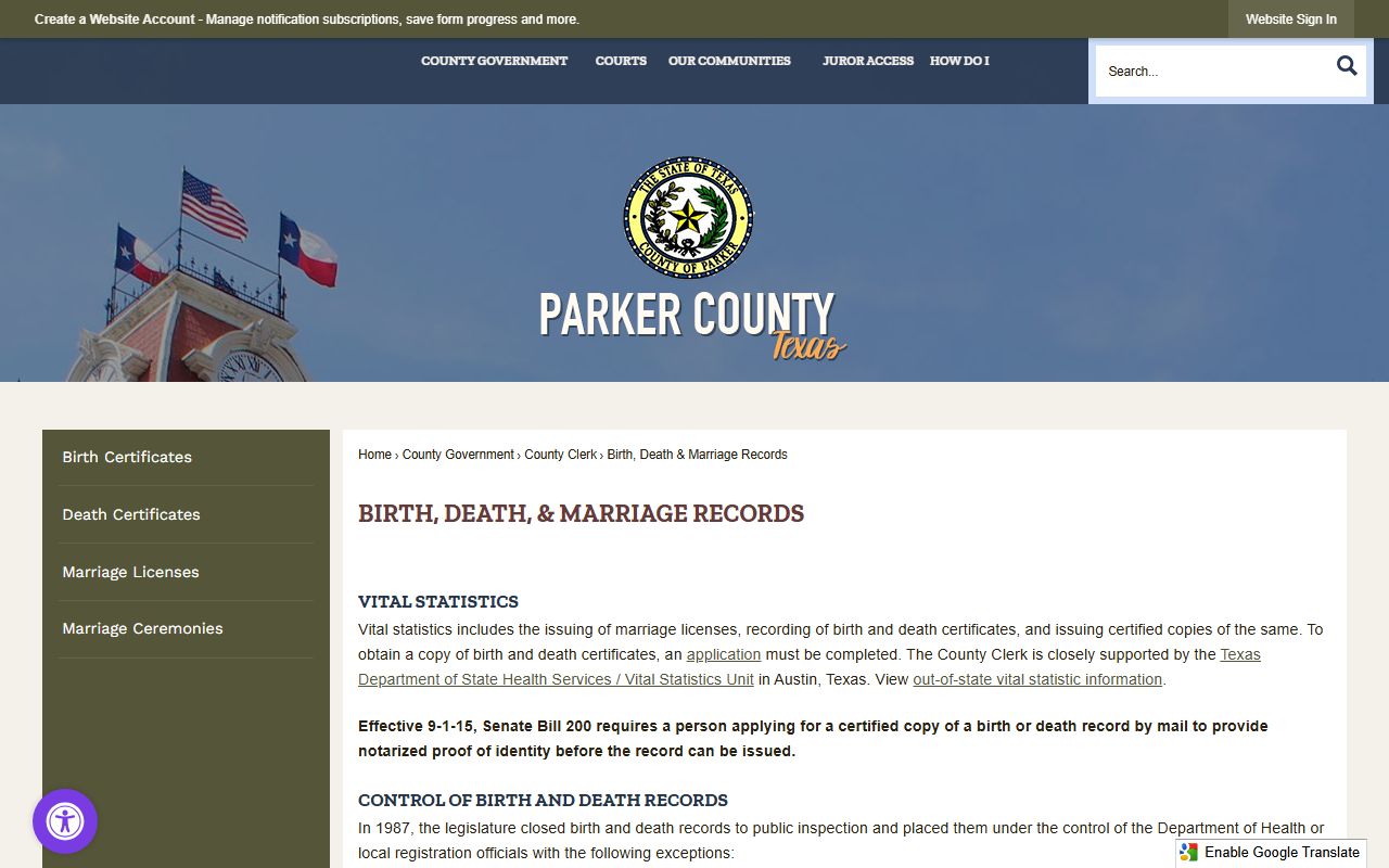 parker county death records