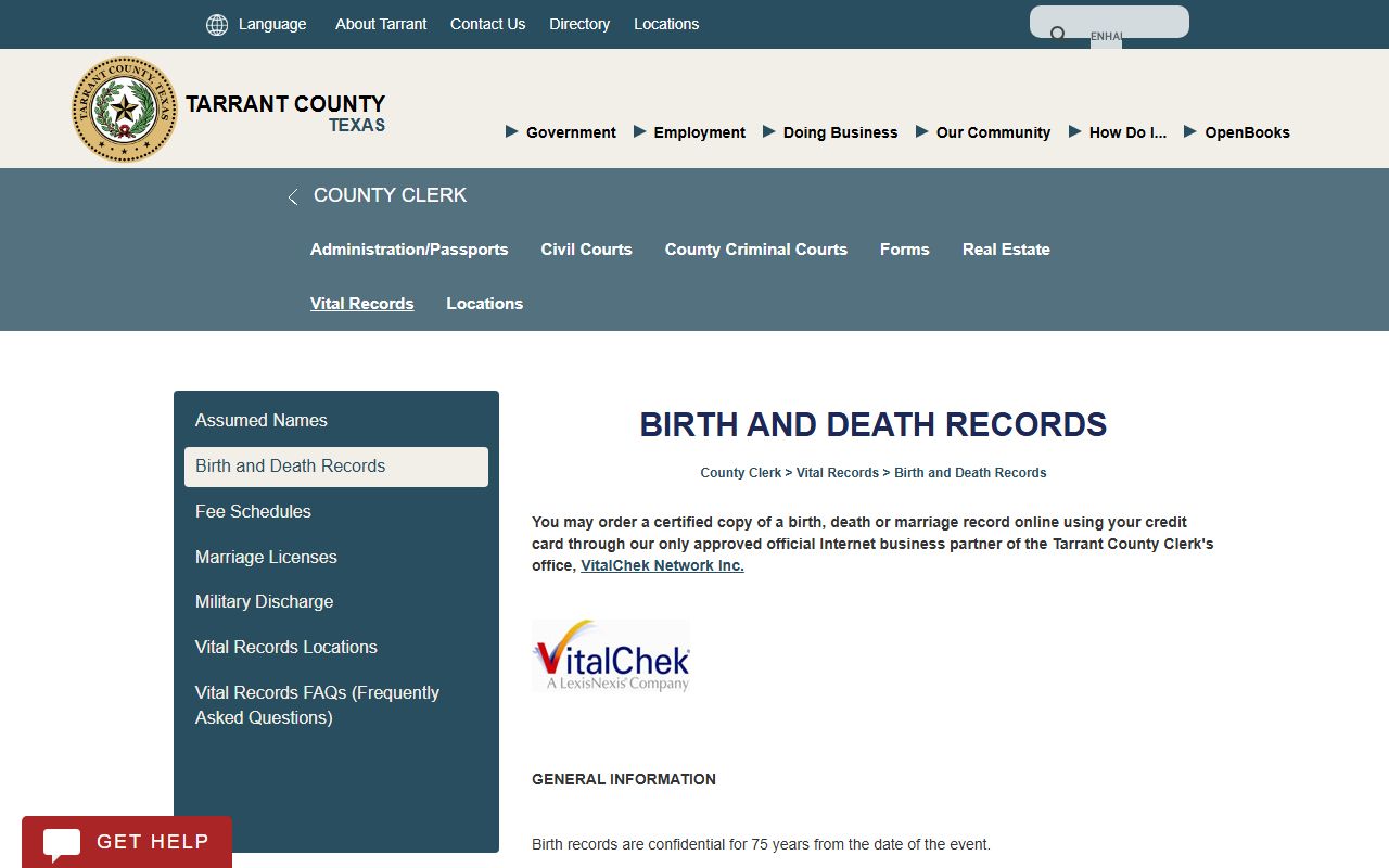 tarrant county death records